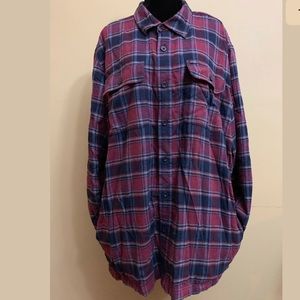Men’s LL Bean Long Sleeve Fleece-Lined Shirt  XXL